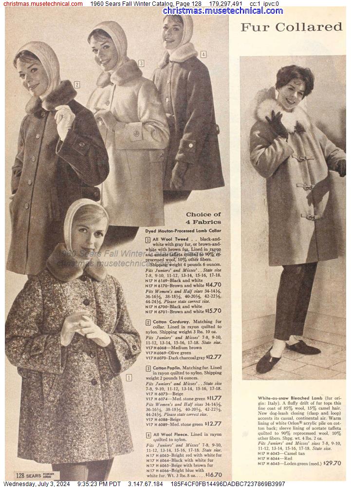 1960 Sears Fall Winter Catalog, Page 128