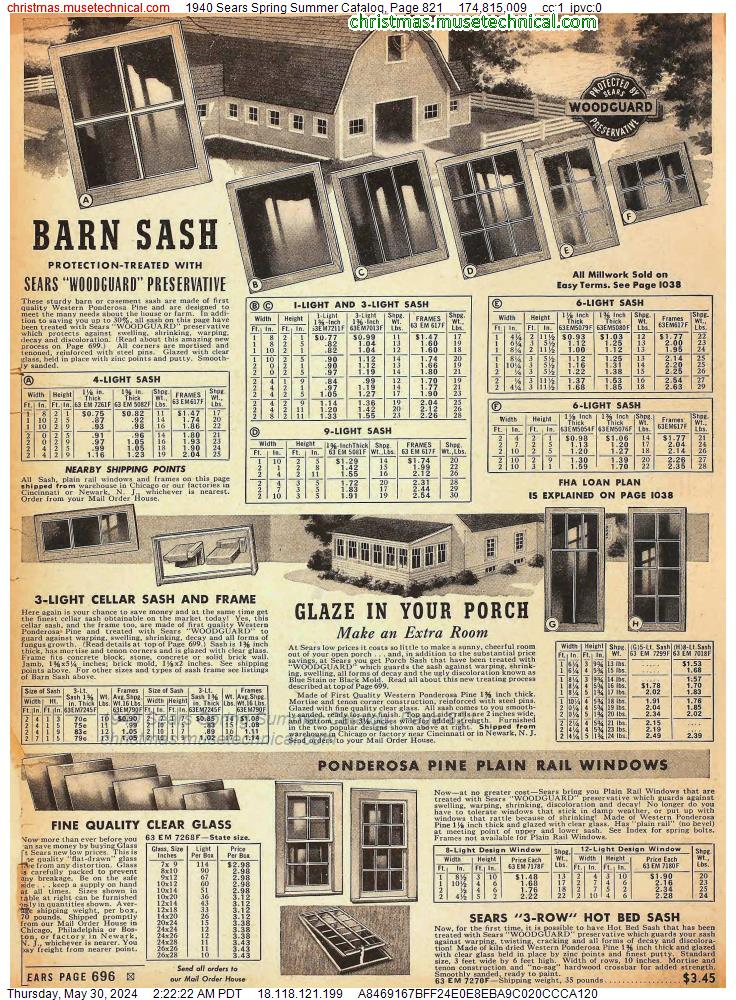1940 Sears Spring Summer Catalog, Page 821