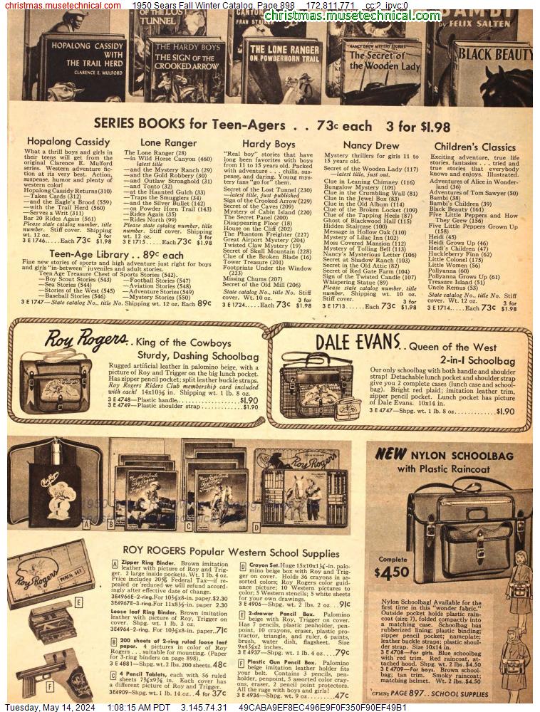 1950 Sears Fall Winter Catalog, Page 898