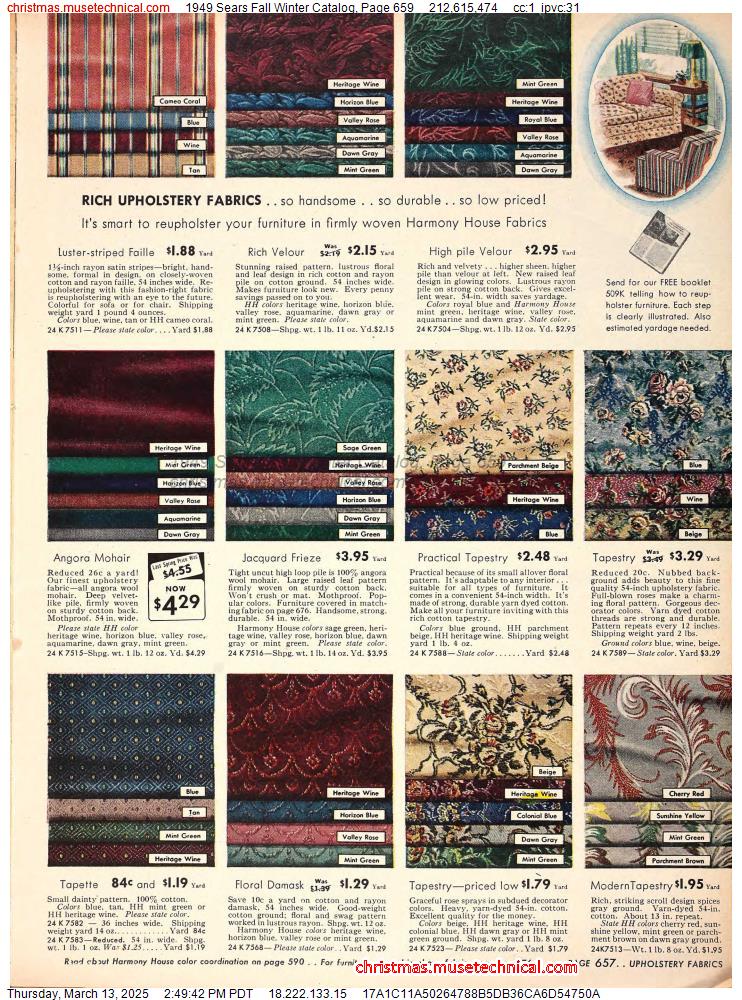 1949 Sears Fall Winter Catalog, Page 659