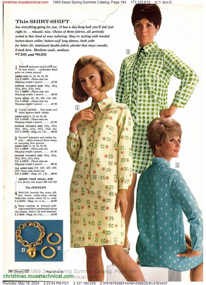 1969 Sears Spring Summer Catalog, Page 194