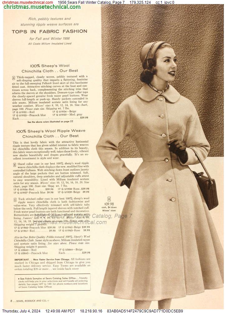 1956 Sears Fall Winter Catalog, Page 7