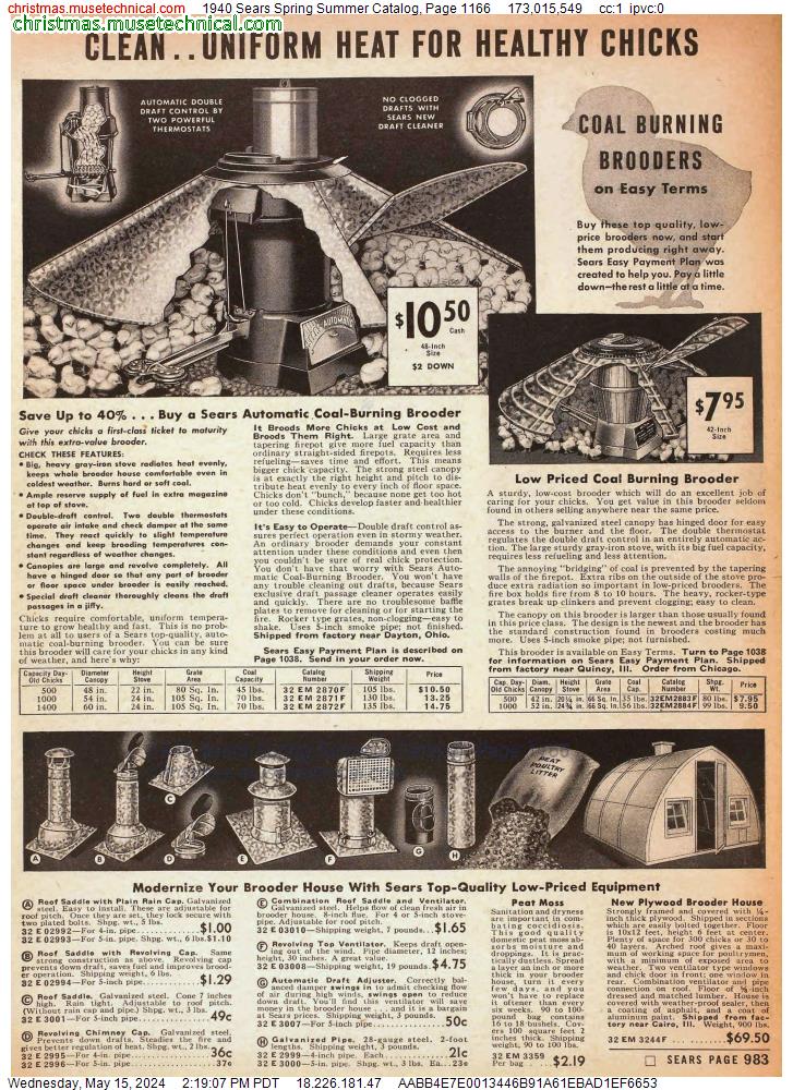1940 Sears Spring Summer Catalog, Page 1166