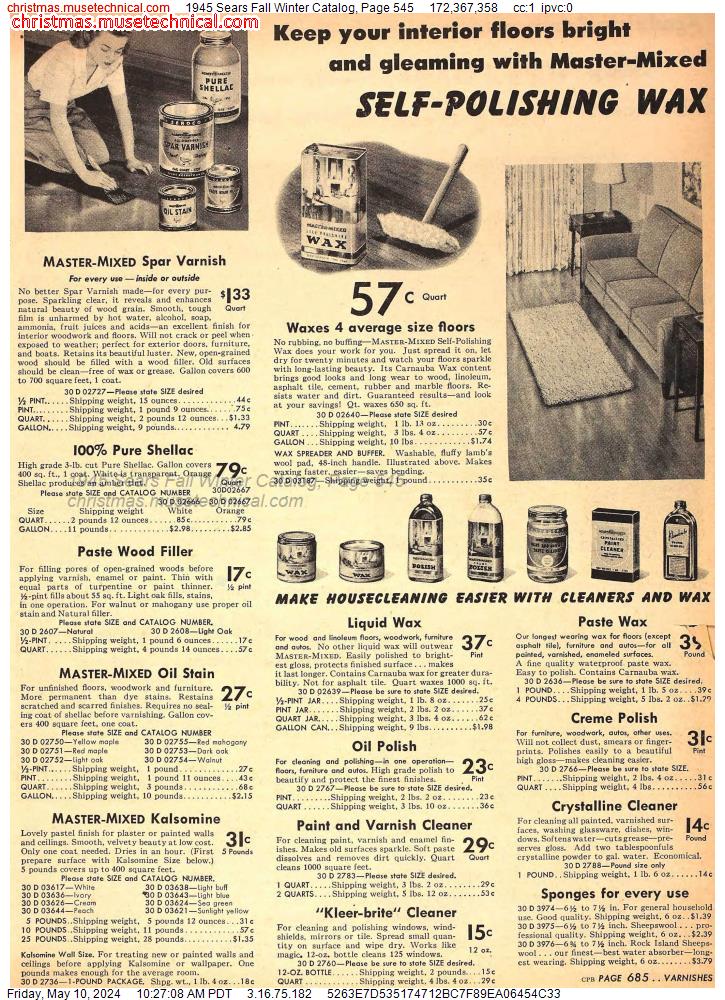 1945 Sears Fall Winter Catalog, Page 545