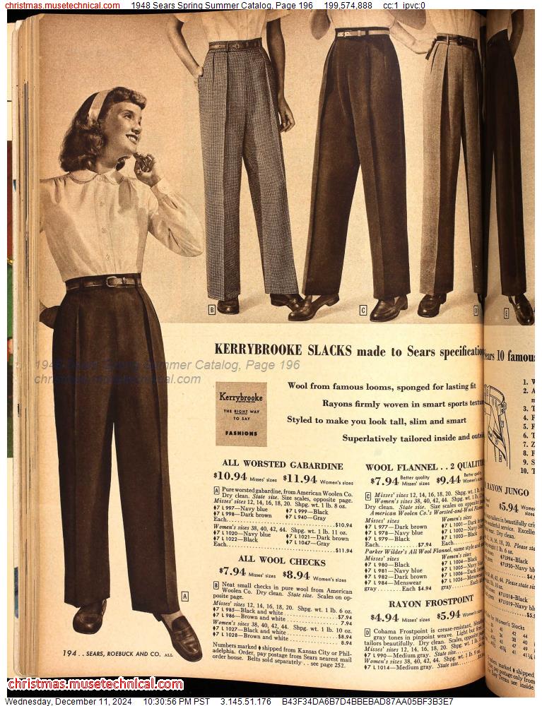 1948 Sears Spring Summer Catalog, Page 196