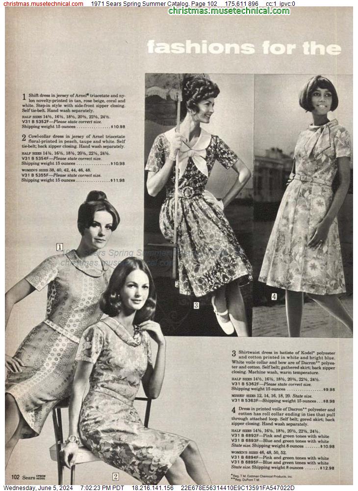 1971 Sears Spring Summer Catalog, Page 102