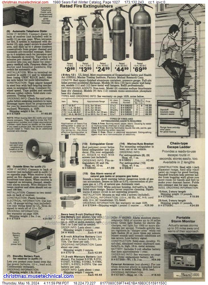 1980 Sears Fall Winter Catalog, Page 1027