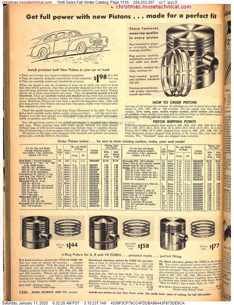 1946 Sears Fall Winter Catalog, Page 1110