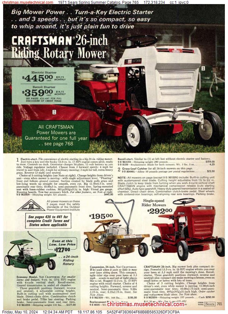 1971 Sears Spring Summer Catalog, Page 765