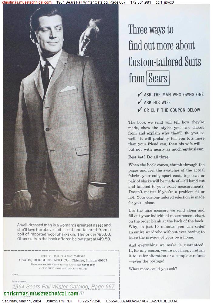 1964 Sears Fall Winter Catalog, Page 667