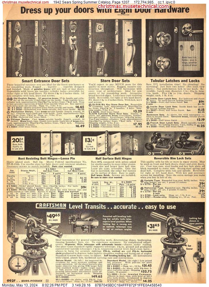 1942 Sears Spring Summer Catalog, Page 1207