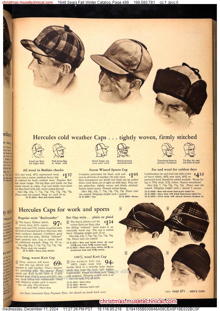 1946 Sears Fall Winter Catalog, Page 499