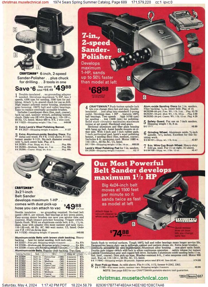 1974 Sears Spring Summer Catalog, Page 689