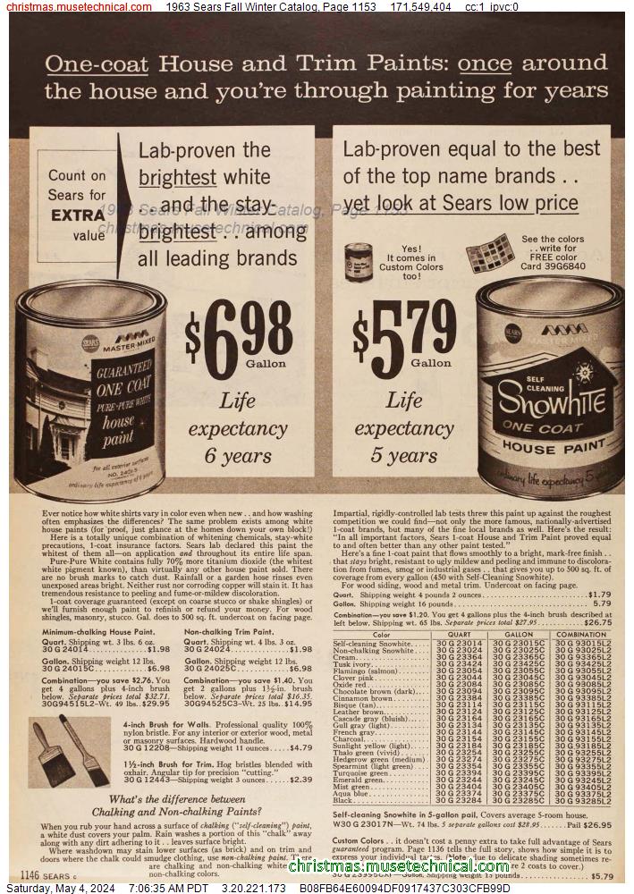 1963 Sears Fall Winter Catalog, Page 1153