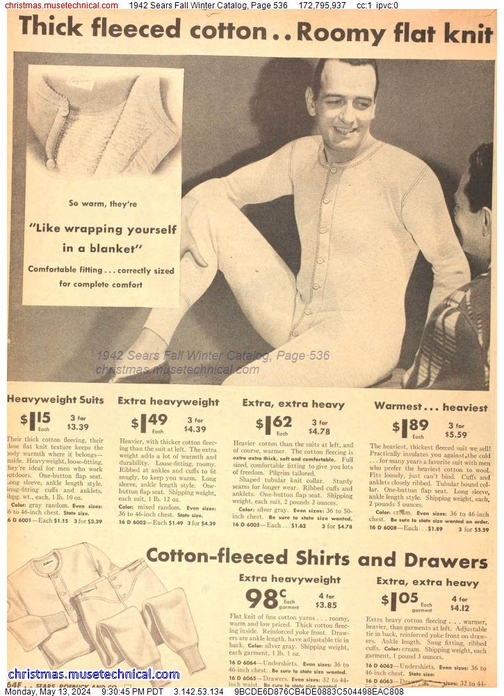 1942 Sears Fall Winter Catalog, Page 536