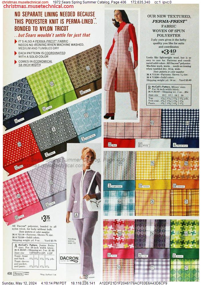 1972 Sears Spring Summer Catalog, Page 406