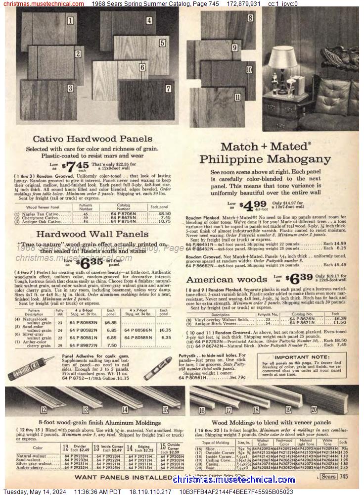 1968 Sears Spring Summer Catalog, Page 745