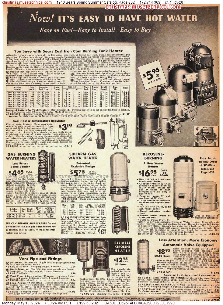 1940 Sears Spring Summer Catalog, Page 802