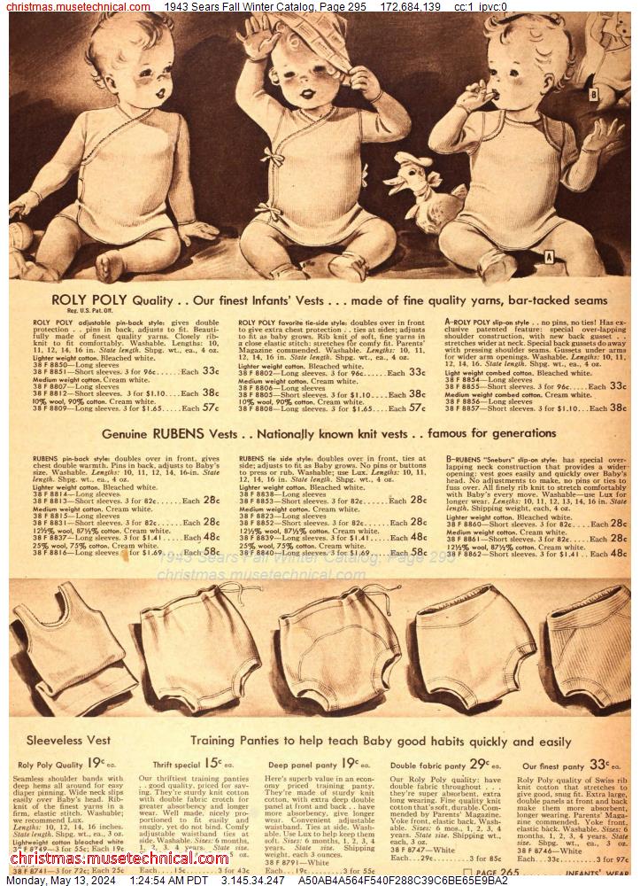 1943 Sears Fall Winter Catalog, Page 295