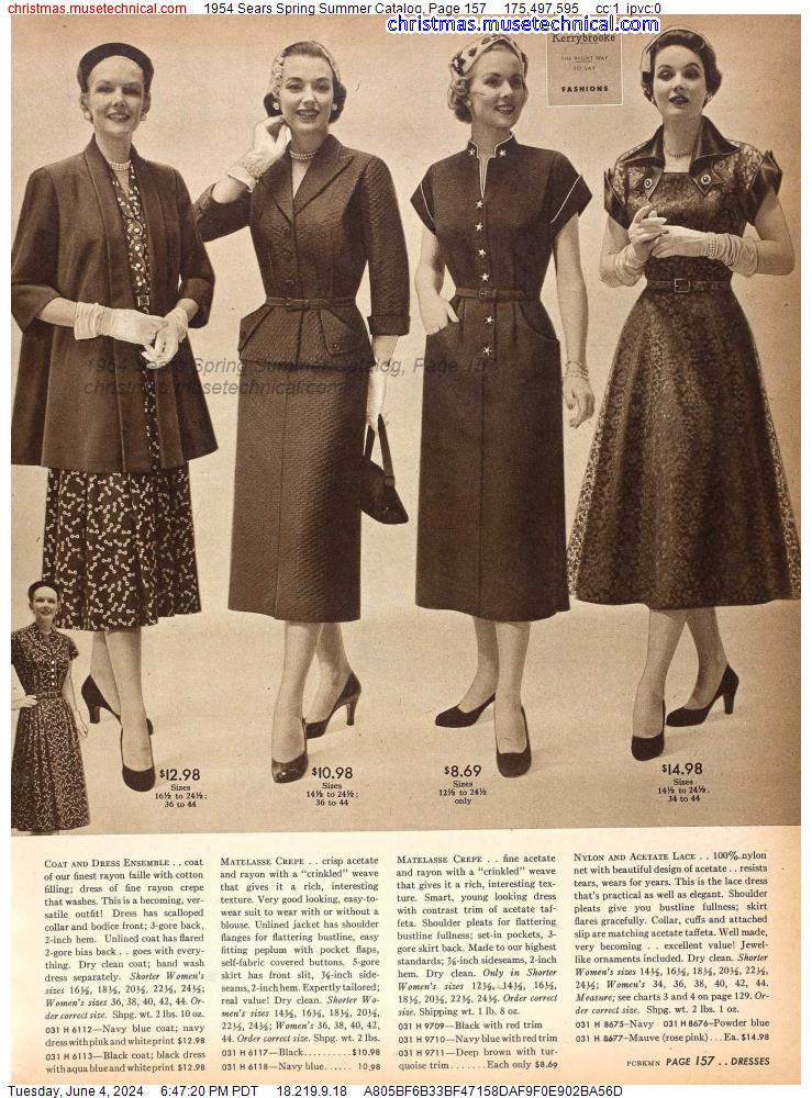 1954 Sears Spring Summer Catalog, Page 157