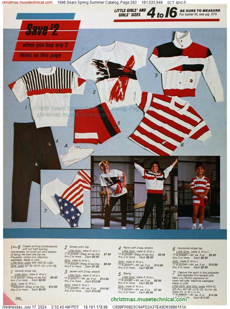 1986 Sears Spring Summer Catalog, Page 283
