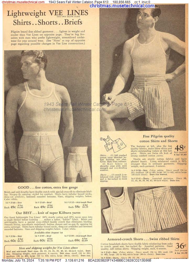 1943 Sears Fall Winter Catalog, Page 613