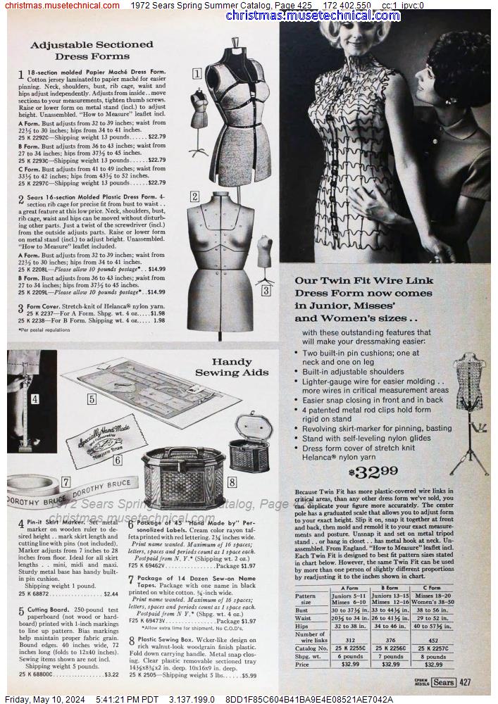 1972 Sears Spring Summer Catalog, Page 425