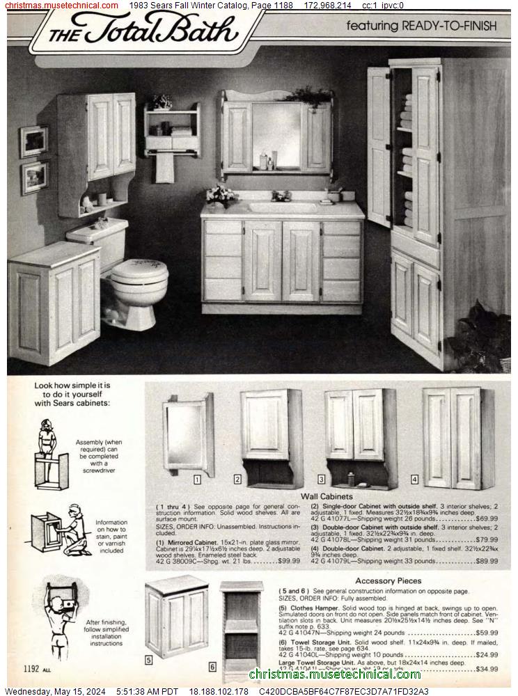 1983 Sears Fall Winter Catalog, Page 1188