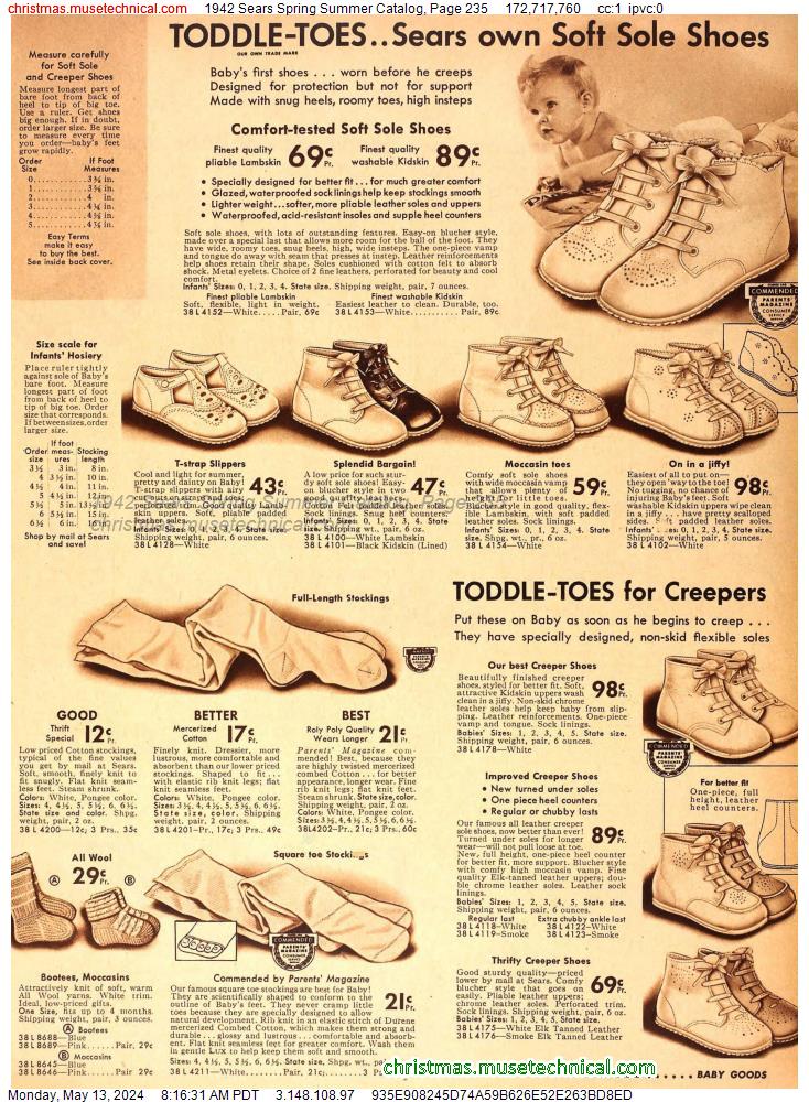 1942 Sears Spring Summer Catalog, Page 235