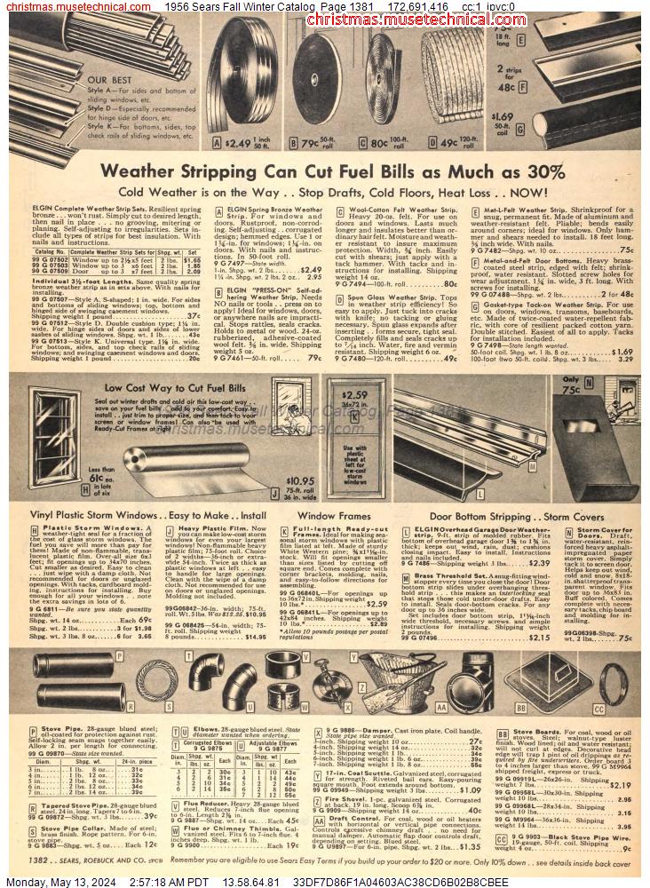 1956 Sears Fall Winter Catalog, Page 1381
