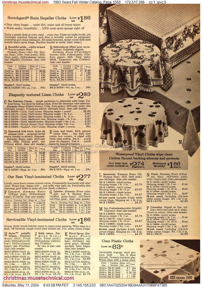 1963 Sears Fall Winter Catalog, Page 1550