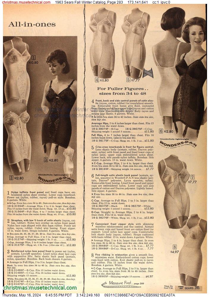 1963 Sears Fall Winter Catalog, Page 283