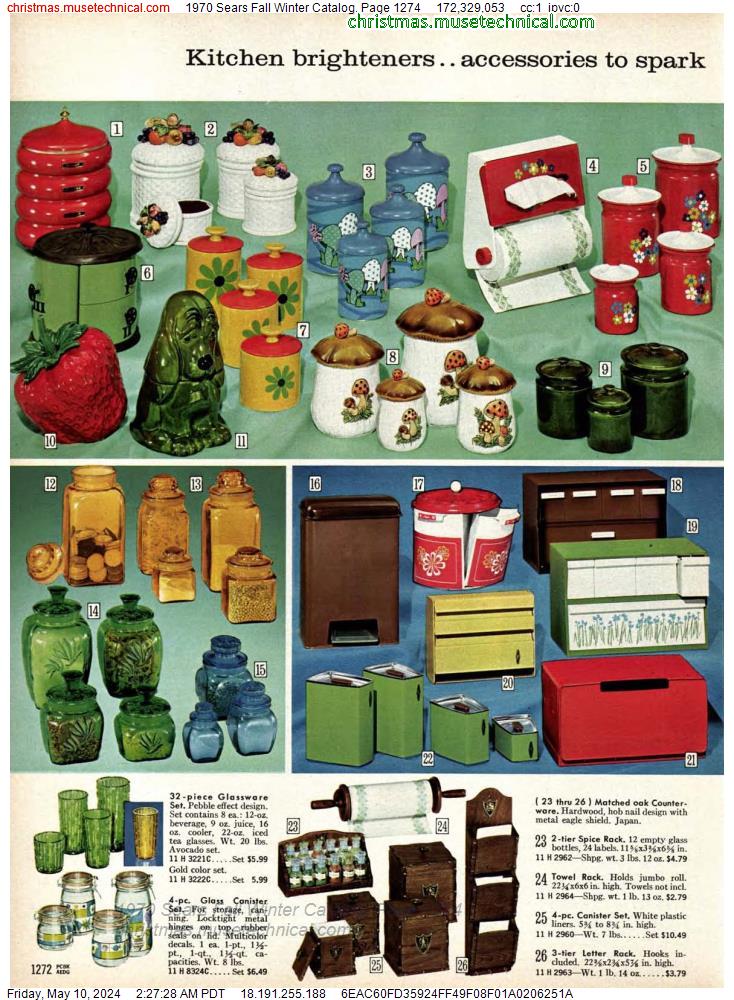 1970 Sears Fall Winter Catalog, Page 1274