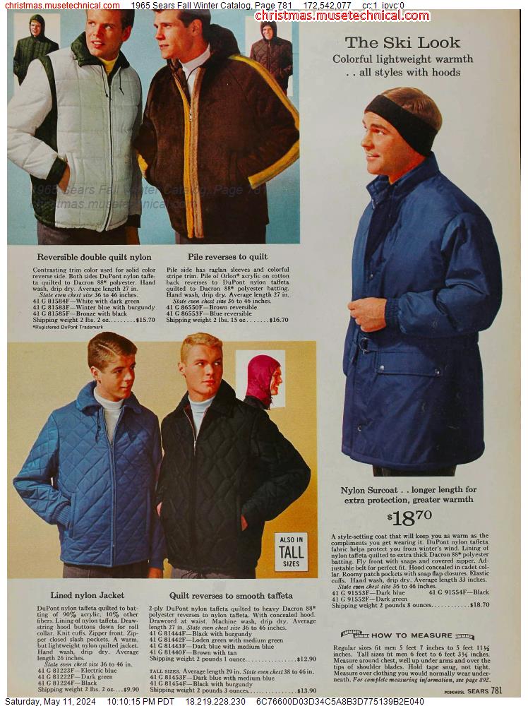 1965 Sears Fall Winter Catalog, Page 781