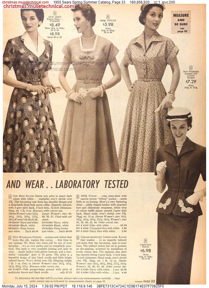 1955 Sears Spring Summer Catalog, Page 33