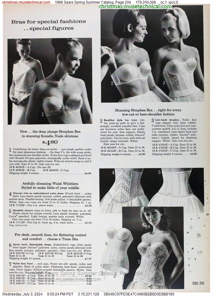 1966 Sears Spring Summer Catalog, Page 204