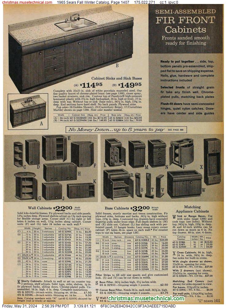 1965 Sears Fall Winter Catalog, Page 1407