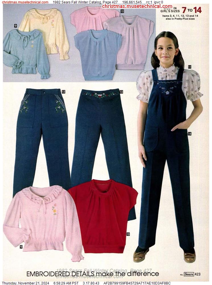 1982 Sears Fall Winter Catalog, Page 427