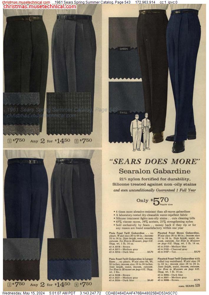 1961 Sears Spring Summer Catalog, Page 543
