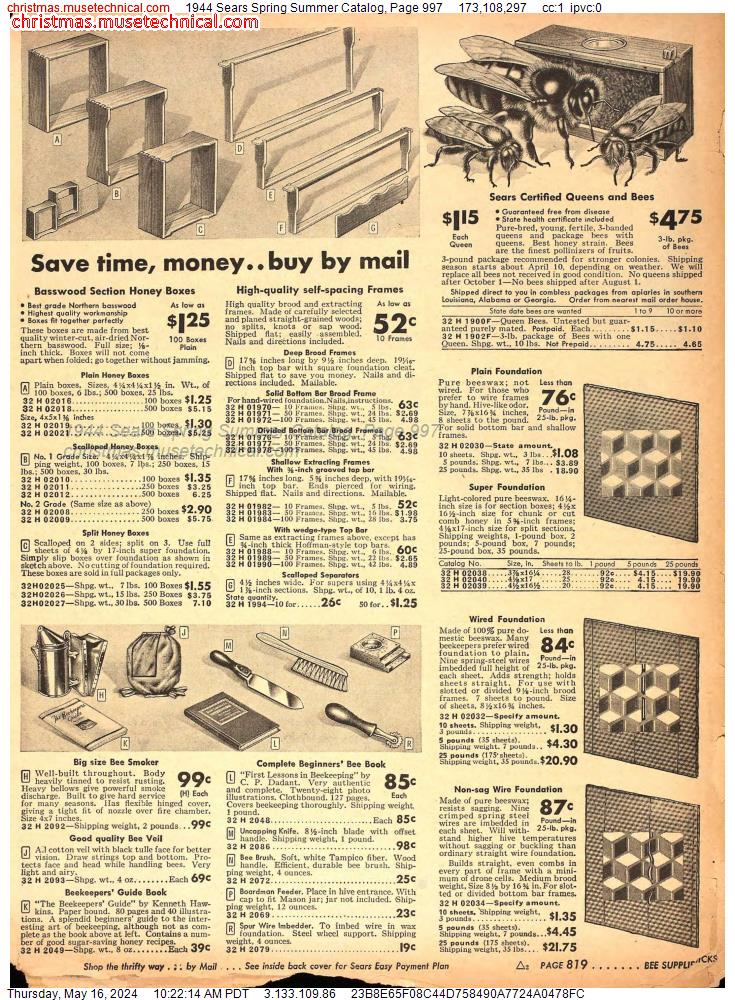 1944 Sears Spring Summer Catalog, Page 997