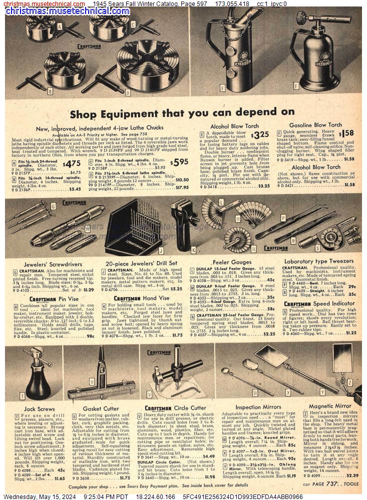 1945 Sears Fall Winter Catalog, Page 597