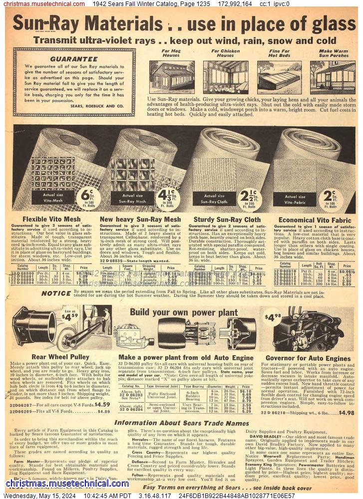 1942 Sears Fall Winter Catalog, Page 1235