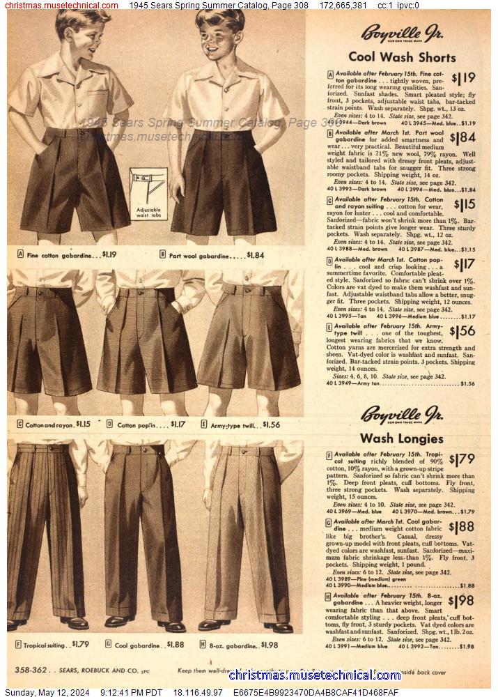 1945 Sears Spring Summer Catalog, Page 308