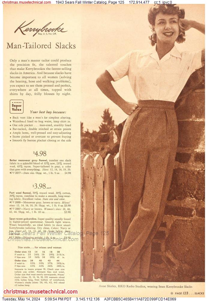 1943 Sears Fall Winter Catalog, Page 125