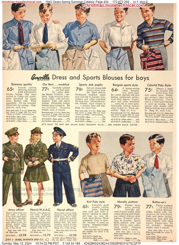 1943 Sears Spring Summer Catalog, Page 404
