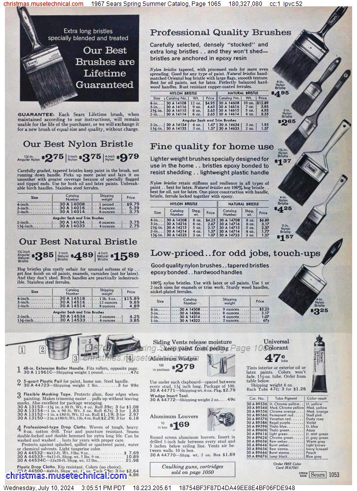 1967 Sears Spring Summer Catalog, Page 1065