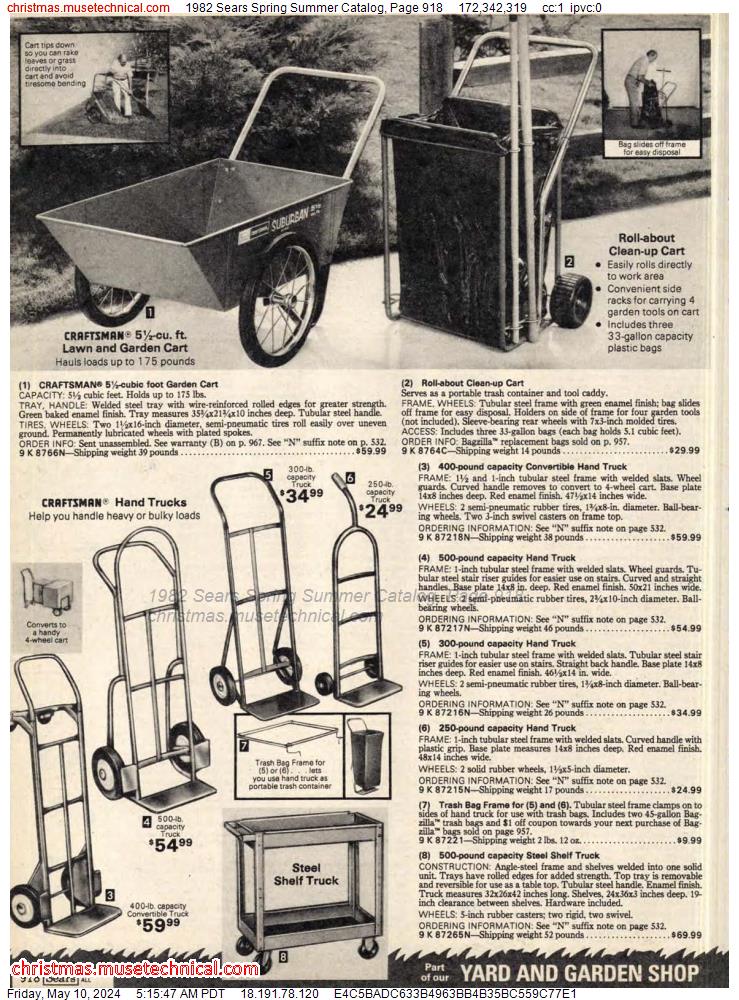 1982 Sears Spring Summer Catalog, Page 918