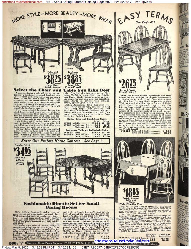 1930 Sears Spring Summer Catalog, Page 602
