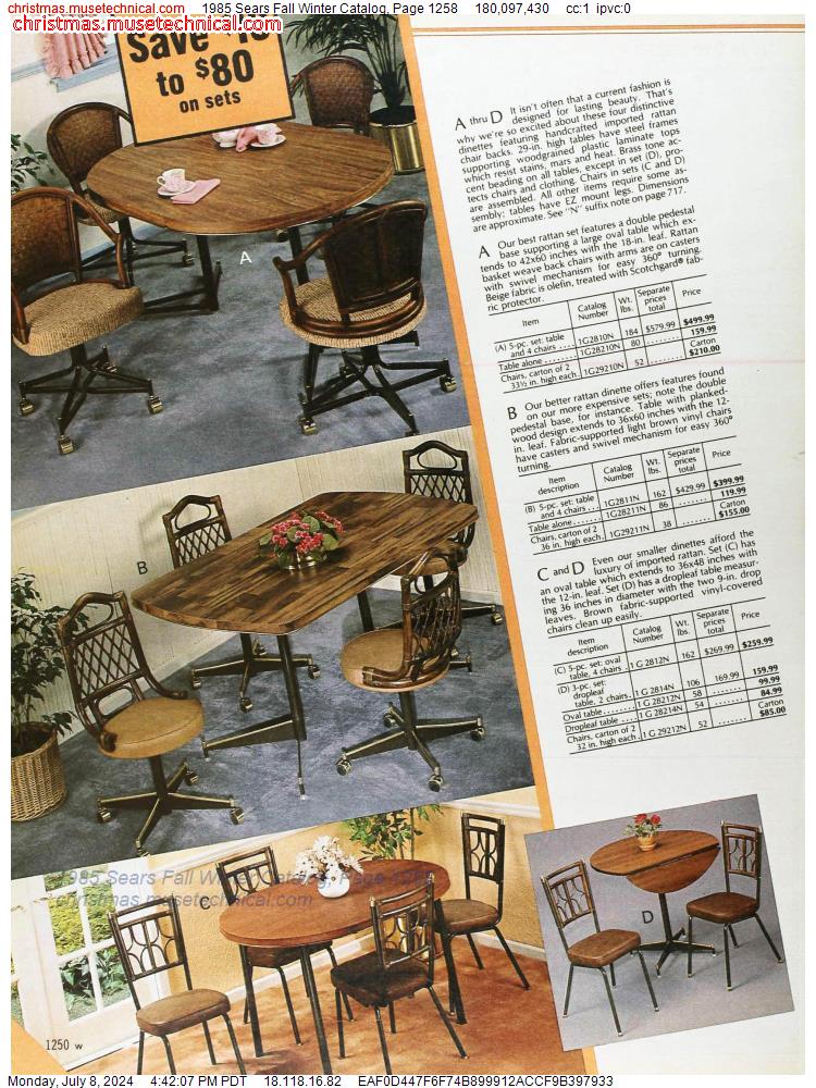 1985 Sears Fall Winter Catalog, Page 1258