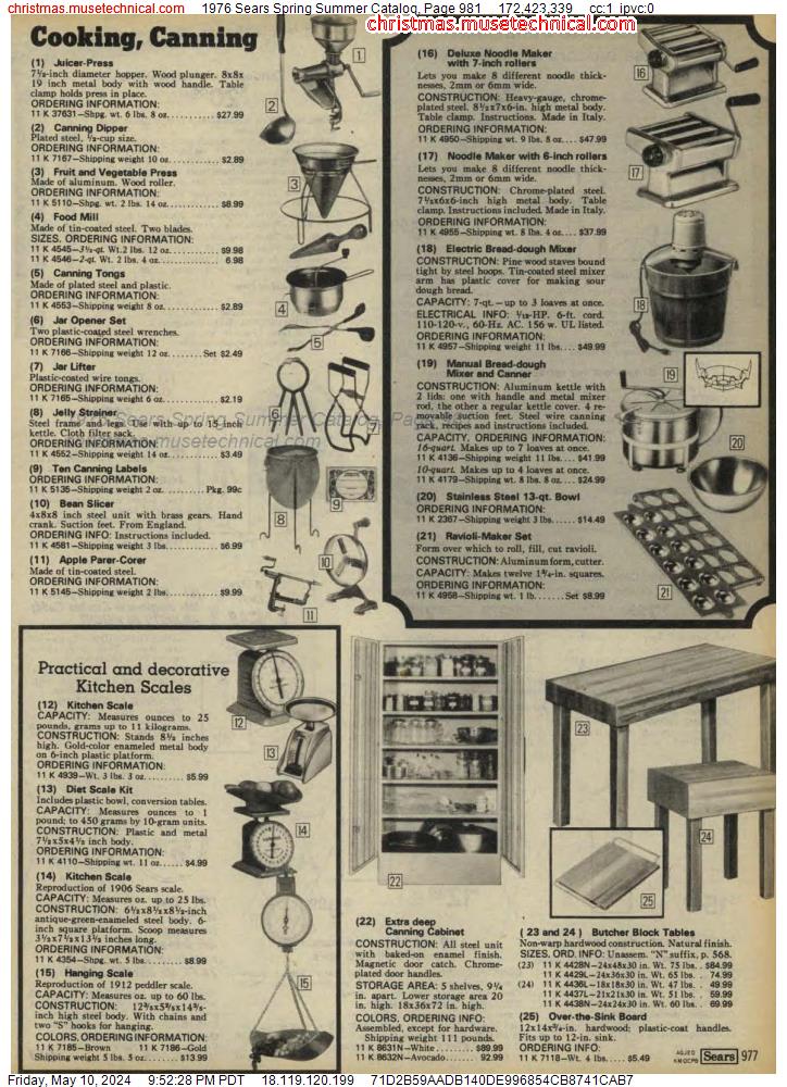 1976 Sears Spring Summer Catalog, Page 981